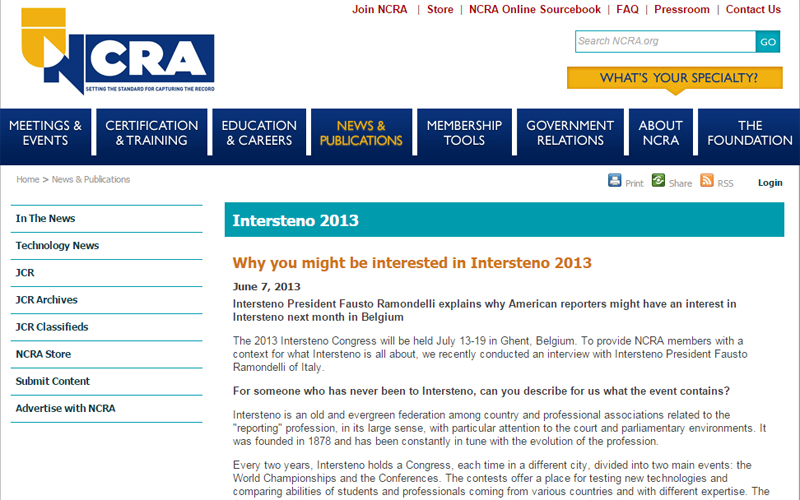 Interview of NCRA to Our President Fausto Ramondelli