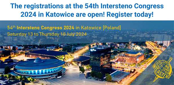 The registrations at the 54th Intersteno Congress 2024 in Katowice are open! Register today!